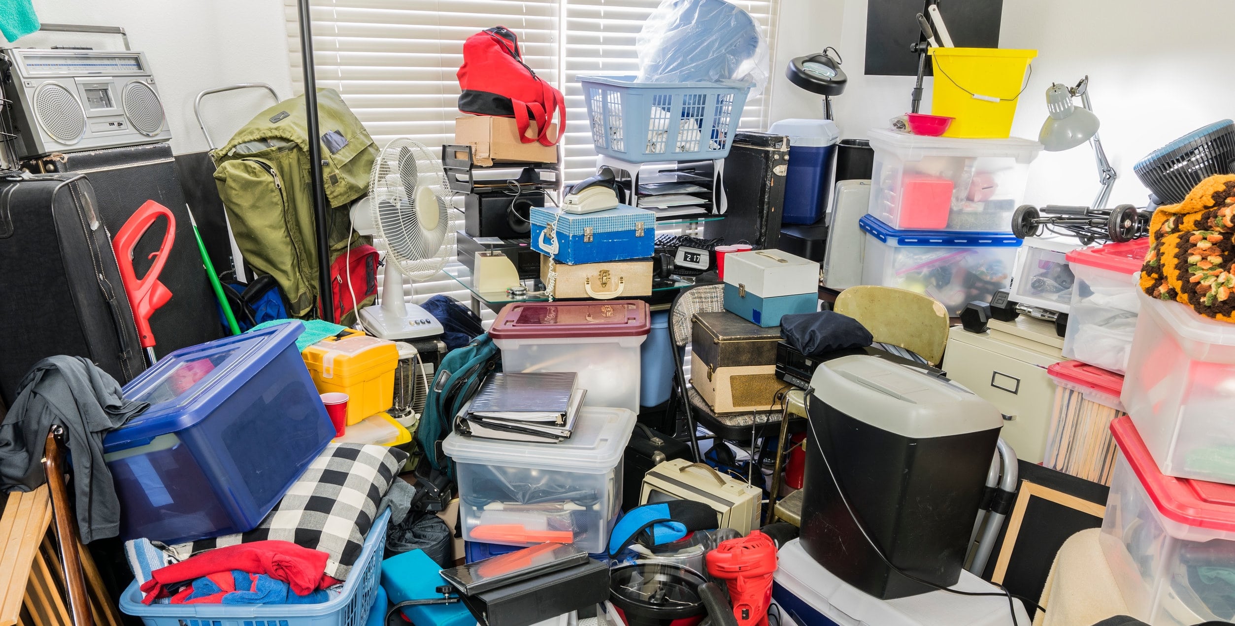 Interior of a hoarder's home
